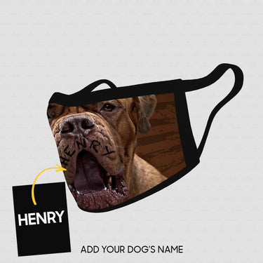 Personalized Dog Gift Idea - Dark Brown Mastiff With Opened Mouth For Dog Lovers - Cloth Mask